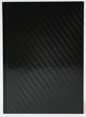 ADINA Notizbuch A5 fester Deckel blanko schwarz mit diagonalen Streifen