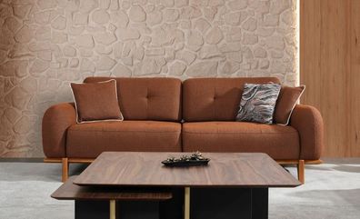 Stoffsofa Dreisitzer Couch Braun Sofa 3 Sitzer Polstersofa Moderne