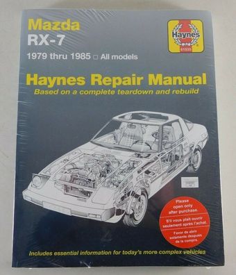 Reparaturanleitung Mazda RX-7 / RX7 mit Wankelmotor, Baujahr 1979 - 1985