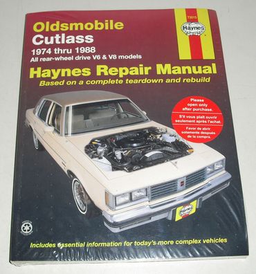 Reparaturanleitung Oldsmobile Cutlass V6 + V8, Baujahre 1974 - 1988