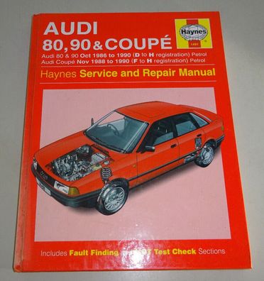 Reparaturanleitung Audi 80 + 90 B3 + Coupé Typ 89, Baujahre 1986 - 1990