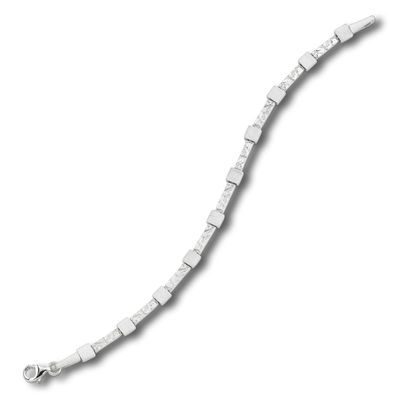 Balia Armband für Damen mattiert gehämmert 925er Sterling Silber 19cm BAA0002SO