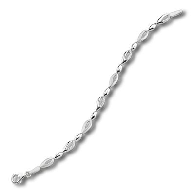 Balia Armband für Damen mattiert poliert Zirkonia 925er Silber 18,5cm BAA0003SW