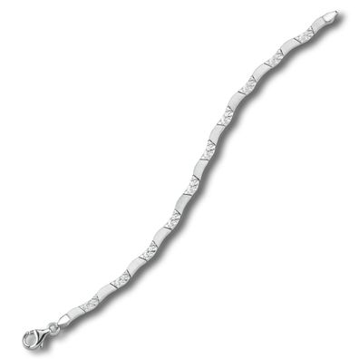Balia Armband für Damen mattiert und gehämmert 925er Silber 18,5cm BAA0005SO