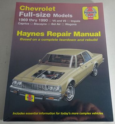 Reparaturanleitung Chevrolet Caprice Biscayne Bel Air Impala Baujahr 1969 - 1990