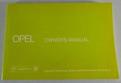 Betriebsanleitung Owner's Manual Opel Kadett C Ascona B Monta B + GT/ E Rekord D