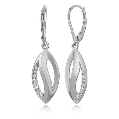 Balia Damen Ohrringe matt und poliert aus 925er Silber mit Zirkonia BAO0029SW