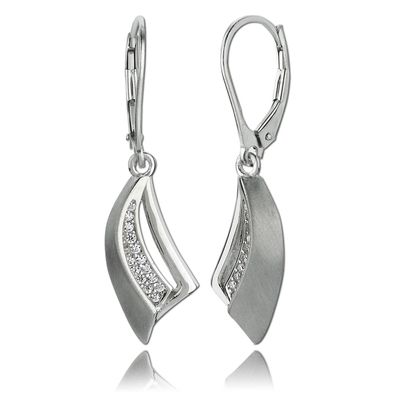 Balia Damen Ohrringe matt und poliert aus 925er Silber mit Zirkonia BAO0034SW