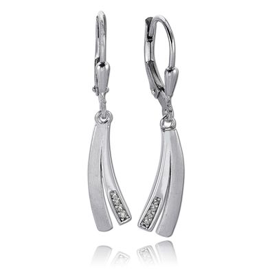 Balia Damen Ohrringe matt und poliert aus 925er Silber mit Zirkonia BAO0050SW