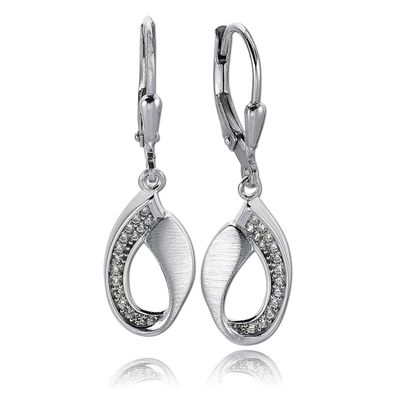Balia Damen Ohrringe matt und poliert aus 925er Silber mit Zirkonia BAO0051SW