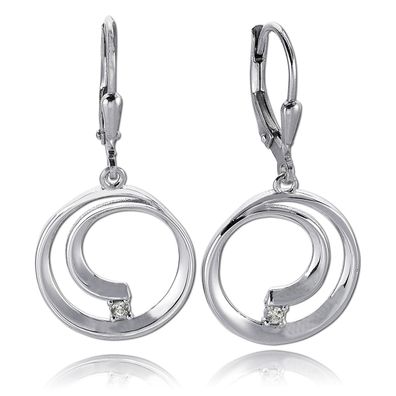 Balia Damen Ohrringe poliert aus 925er Silber mit Zirkonia BAO0057SW