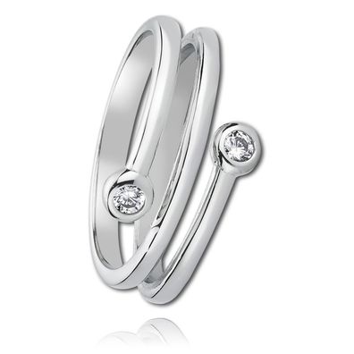 Balia Ring für Damen mit weißen Zirkonia GR.54 aus 925er Silber BAR001W54