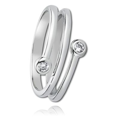 Balia Ring für Damen mit weißen Zirkonia GR.56 aus 925er Silber BAR001W56