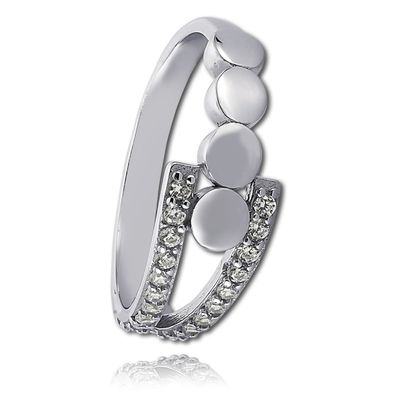 Balia Ring für Damen mit weißen Zirkonia GR.56 aus 925er Silber BAR002W56