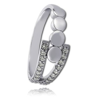Balia Ring für Damen mit weißen Zirkonia GR.60 aus 925er Silber BAR002W60