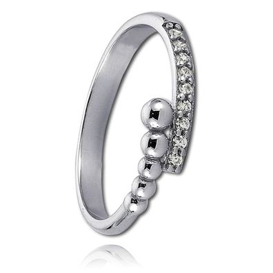 Balia Ring für Damen mit weißen Zirkonia GR.54 aus 925er Silber BAR004W54