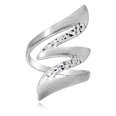 Balia Ring für Damen mit diamantierter Oberfläche GR.54 aus 925er BAR010P54
