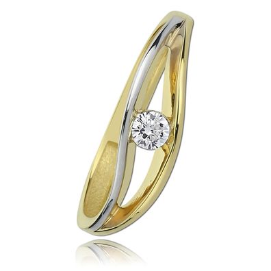 Balia Ring für Damen Gr.54 aus 333er Gold mit Zirkoniastein BGR003G54
