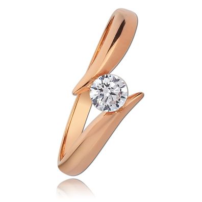Balia Ring für Damen Gr.56 aus 333er Rosegold mit Zirkoniastein BGR007R56