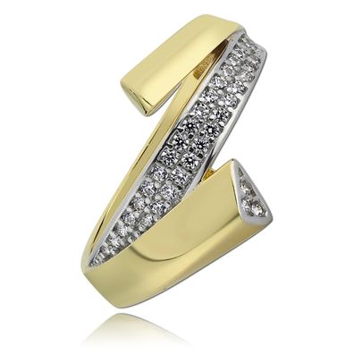 Balia Ring für Damen Gr.54 aus 333er Gold mit Zirkoniastein BGR008G54