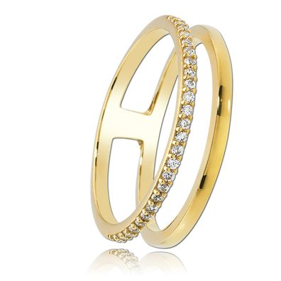 Balia Ring für Damen gefertigt aus 333 Gelbgold mit Zirkonia BGR015G58
