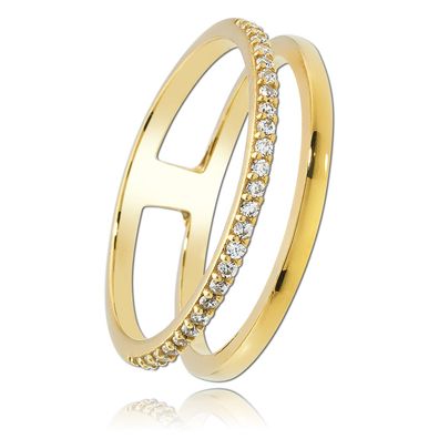 Balia Ring für Damen gefertigt aus 333 Gelbgold mit Zirkonia BGR015G60