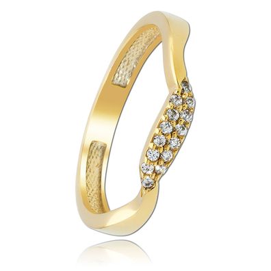Balia Ring Welle für Damen gefertigt aus 333 Gelbgold mit Zirkonia BGR016G56