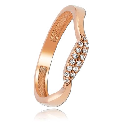 Balia Ring Welle für Damen gefertigt aus 333 Rosegold mit Zirkonia BGR016R54