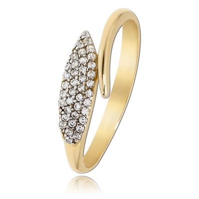 Balia Ring Blatt für Damen gefertigt aus 333 Gelbgold mit Zirkonia BGR018G54