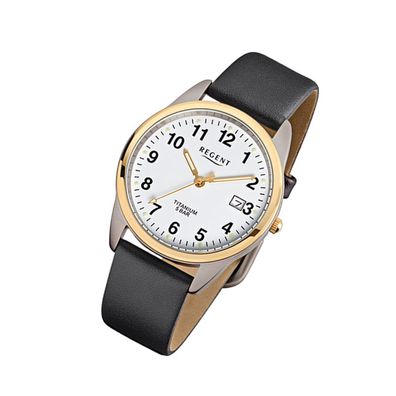 Regent Titan Herren Uhr F-687 Quarzuhr Armband schwarz URF687