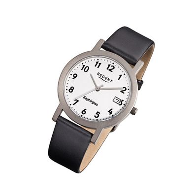 Regent Titan Herren Uhr F-690 Quarzuhr Armband schwarz URF690