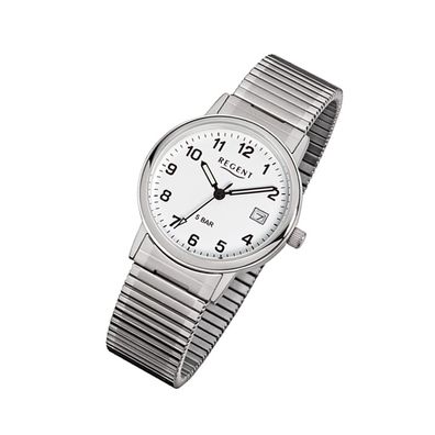 Regent Stahl Herren Uhr F-705 Quarzuhr Armband silber URF705