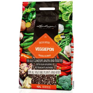 Lechuza® Zubehör Veggiepon Gemüsesubstrat aufgedüngt vegan & torffrei - 12 Liter
