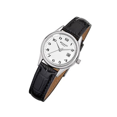 Regent Leder Damen Uhr F-833 Quarzuhr Armband schwarz URF833