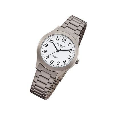 Regent Titan Herren Uhr F-837 Quarzuhr Armband grau silber URF837