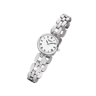 Regent Stahl Damen Uhr F-965 Quarzuhr Armband silber URF965