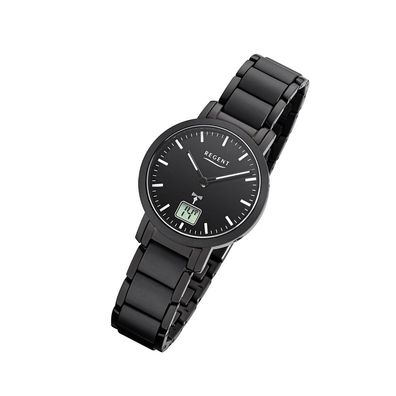 Regent Metall Damen Uhr FR-266 Analog-Digital Armbanduhr schwarz Funkuhr URFR266