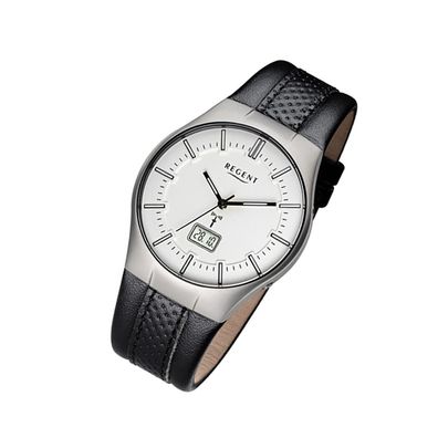 Regent Leder Herren Uhr FR-217 Funkuhr Armband schwarz URFR217