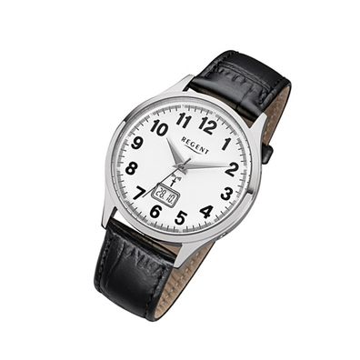 Regent Leder Herren Uhr FR-228 Funkuhr Armband schwarz URFR228