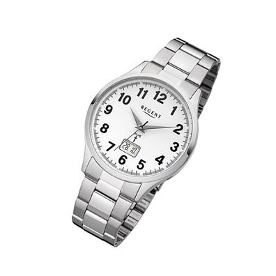 Regent Edelstahl Herren Uhr FR-230 Funkuhr Armband silber URFR230