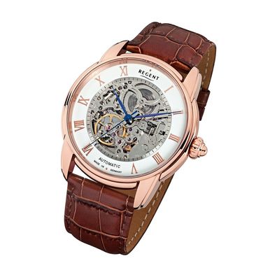 Regent Leder Herren Uhr GM-1433 Automatikuhr Armband braun URGM1433