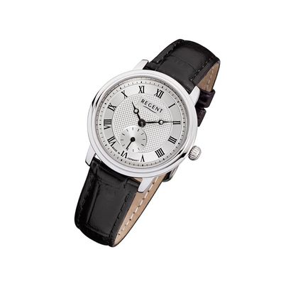 Regent Leder Damen Uhr GM-1440 Analog Armbanduhr schwarz Lederarmband URGM1440