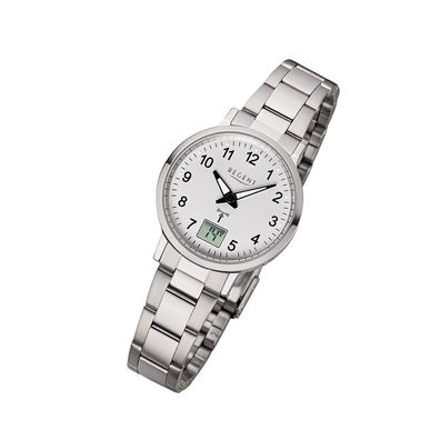 Regent Metall Damen Uhr FR-260 Analog-Digital Armbanduhr silber Funkuhr URFR260