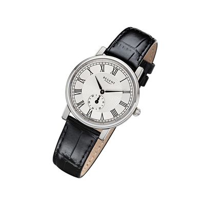 Regent Leder Damen Uhr GM-1605 Analog Armbanduhr schwarz Lederarmband URGM1605