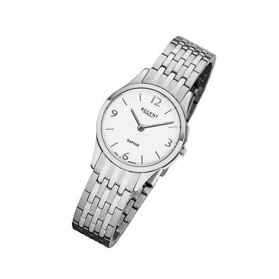 Regent Metall Damen Uhr GM-1615 Analog Armbanduhr silber Metallarmband URGM1615