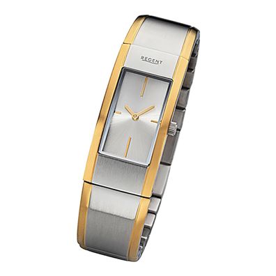Regent Metallband Damen Uhr GM-2103 Armbanduhr Quarz gold silber URGM2103