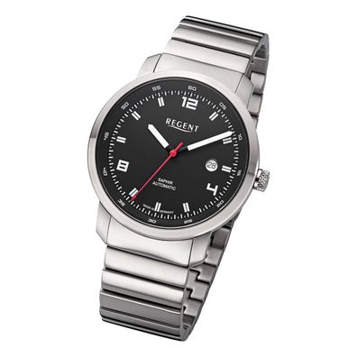 Regent Metallband Herren Uhr GM-2106 Armbanduhr Automatik silber URGM2106