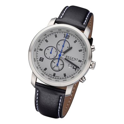 Regent Lederband Herren Uhr GM-2109 Armbanduhr Quarz schwarz URGM2109