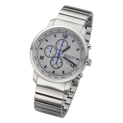 Regent Metallband Herren Uhr GM-2111 Armbanduhr Quarz silber URGM2111