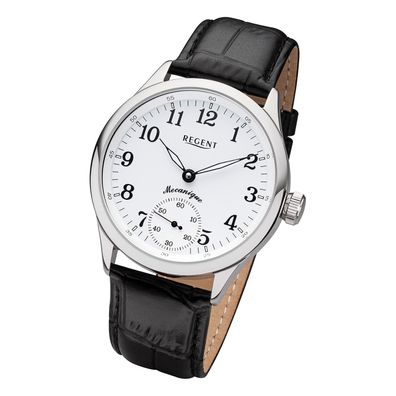 Regent Lederband Herren Uhr GM-2117 Armbanduhr Handaufzug schwarz URGM2117